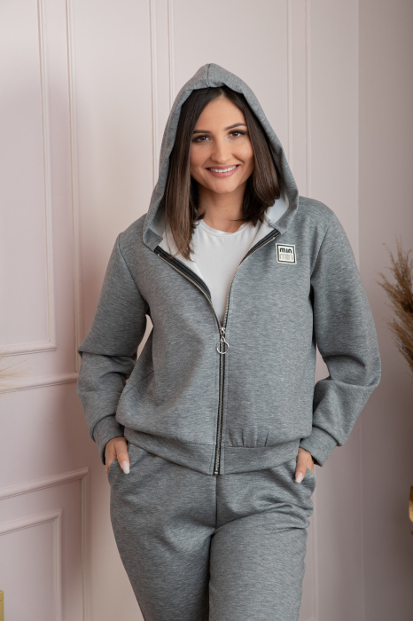Compleu dama casual-sport gri cu gluga Josie [2]