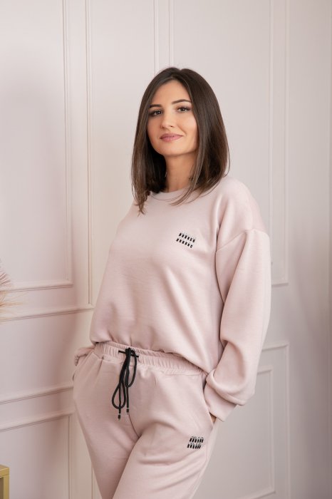 Compleu dama casual-sport roz cu pantaloni Leanne [2]