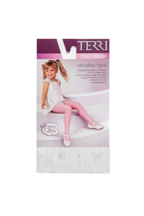 Dres fetite Terri Mimi White Fluturasi 40 DEN [4]