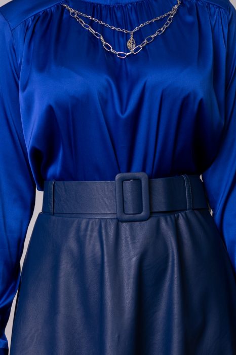 Fusta clos albastra din piele ecologica [2]