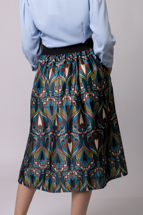 Fusta clos cu imprimeu mandala turcoaz [4]