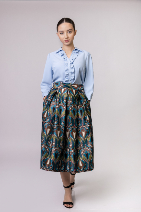 Fusta clos cu imprimeu mandala turcoaz [3]