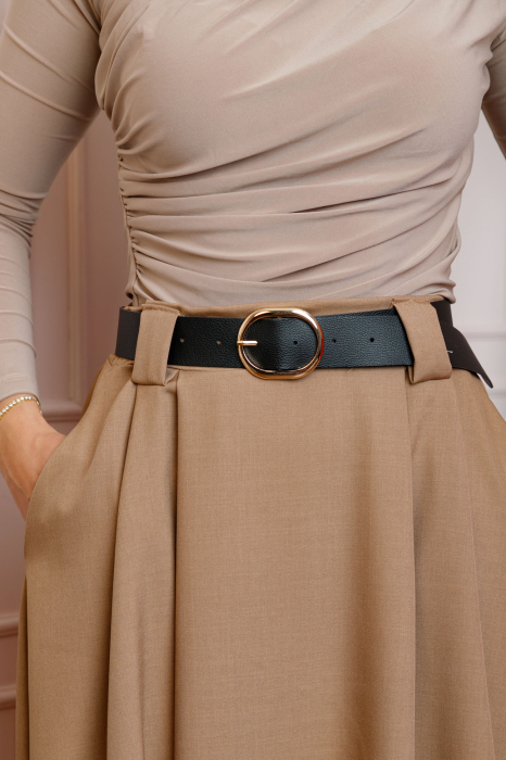 Fusta clos lunga Marissa cu buzunare functionale - Camel [2]