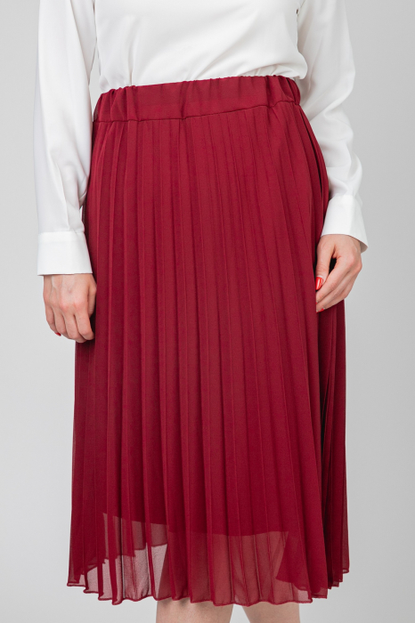 Fusta grena din voal cu elastic in talie [3]