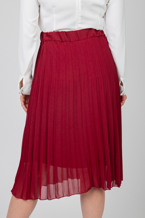 Fusta grena din voal cu elastic in talie [4]