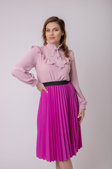 Fusta plisata Luna cu elastic in talie - Fuchsia [4]