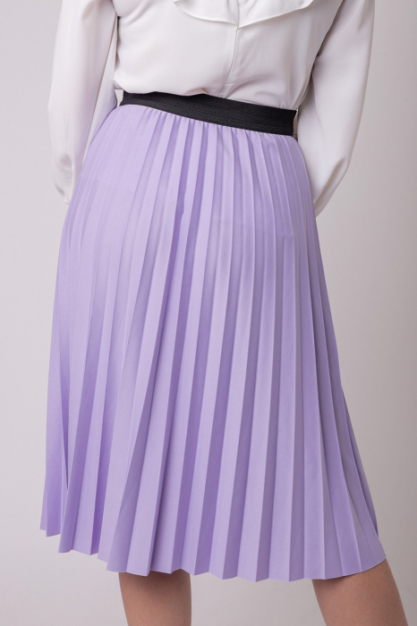 Fusta plisata Luna cu elastic in talie - Lila [3]