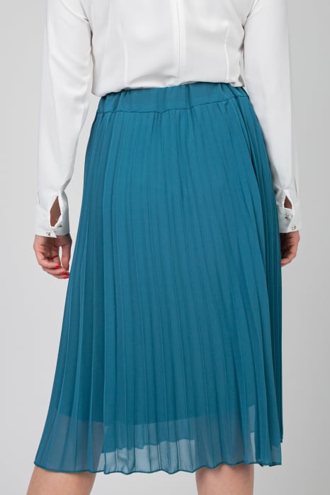 Fusta turcoaz din voal cu elastic in talie [4]