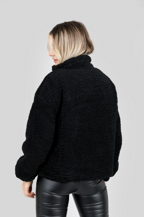 Geaca neagra din blanita sintetica [3]