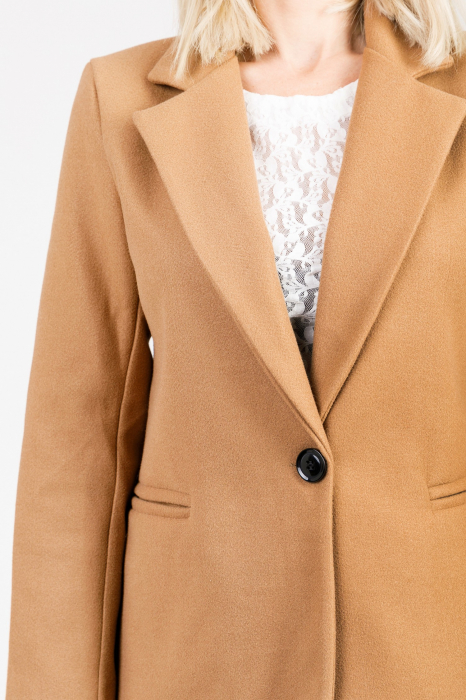 Palton elegant camel cu un nasture [2]
