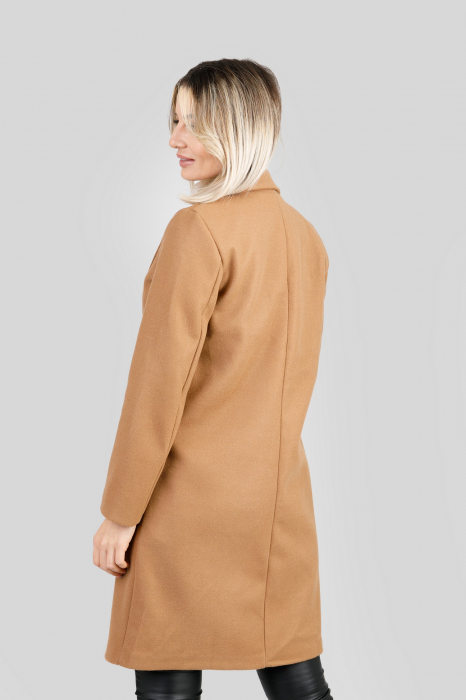 Palton elegant camel cu un nasture [3]