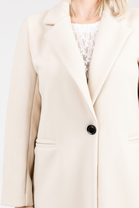 Palton elegant ecru cu un nasture [2]