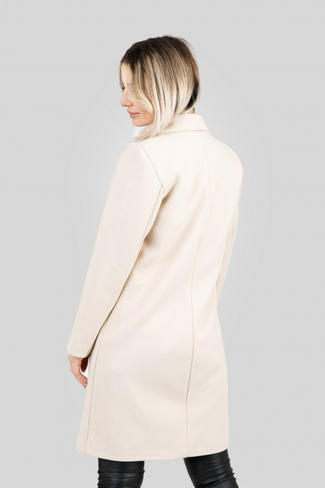 Palton elegant ecru cu un nasture [3]