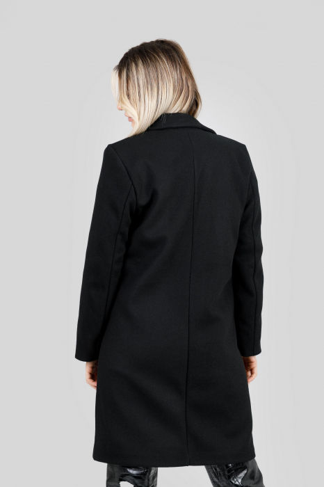 Palton elegant negru cu un nasture [3]