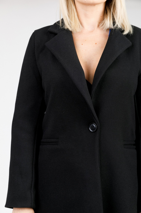 Palton elegant negru cu un nasture [2]