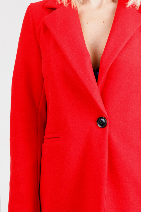 Palton elegant rosu cu un nasture [2]