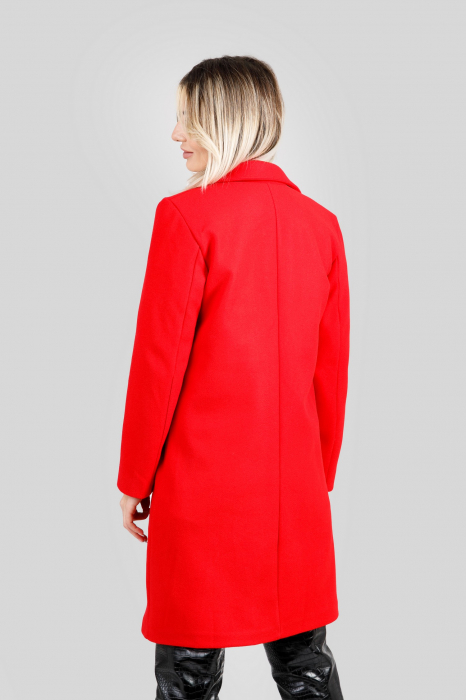 Palton elegant rosu cu un nasture [3]