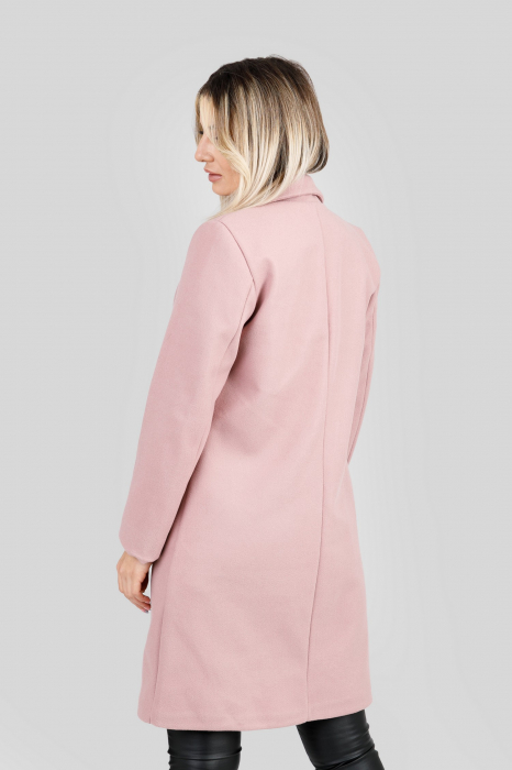 Palton elegant roz cu un nasture [3]