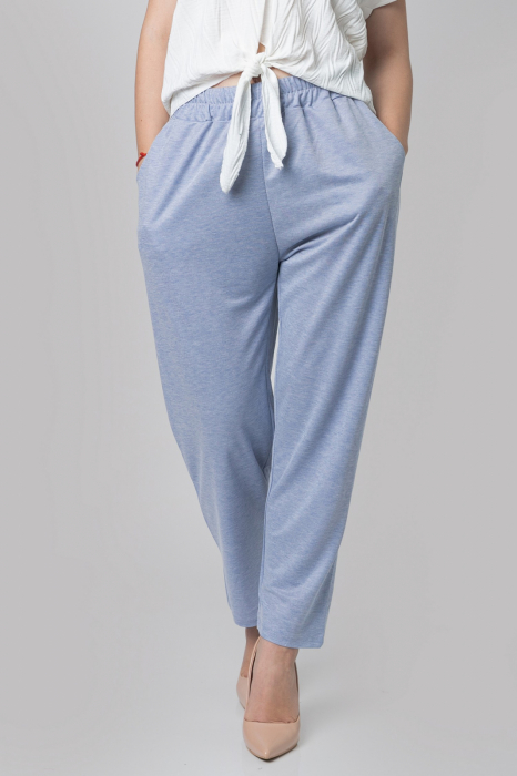 Pantaloni bleu casual cu buzunare [2]
