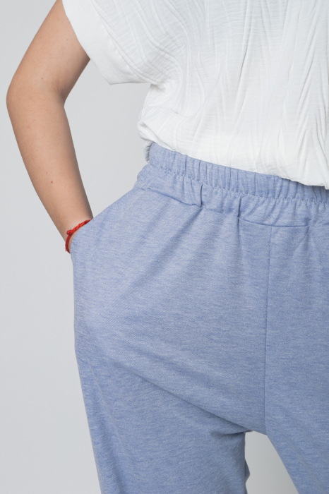 Pantaloni bleu casual cu buzunare [4]
