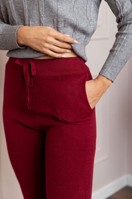Pantaloni dama grena cu casmir si croi drept Giselle [2]