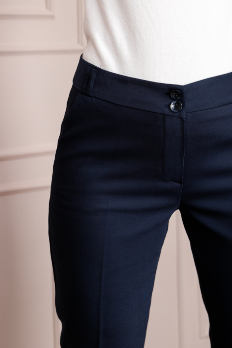 Pantaloni eleganti bleumarin cu buzunare functionale [3]