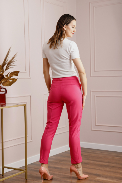 Pantaloni eleganti ciclam cu buzunare functionale [4]
