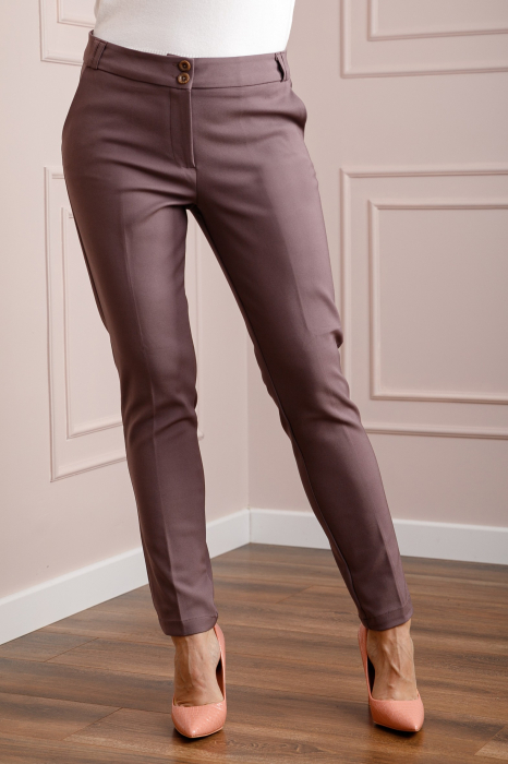 Pantaloni eleganti gri cu buzunare functionale [2]