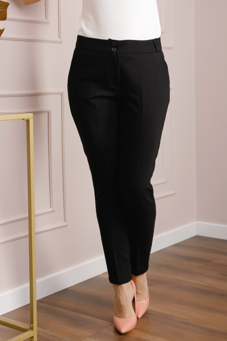Pantaloni eleganti negri cu buzunare functionale [2]