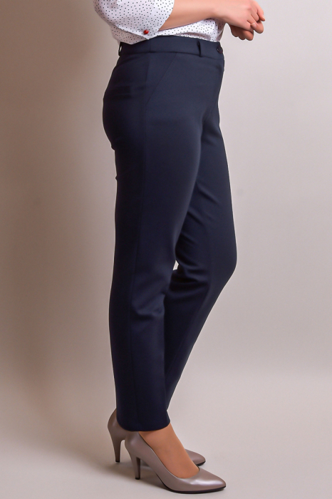 Pantaloni office bleumarin cu talie inalta [4]