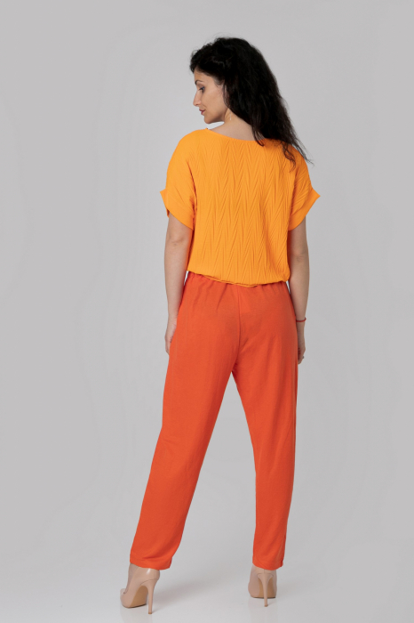 Pantaloni orange casual cu buzunare [3]