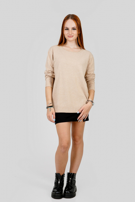Pulover bej cu fir stralucitor [4]