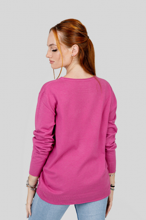 Pulover ciclam cu fir stralucitor [3]