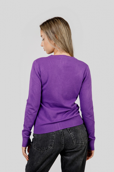 Pulover clasic mov cu nasturi [3]