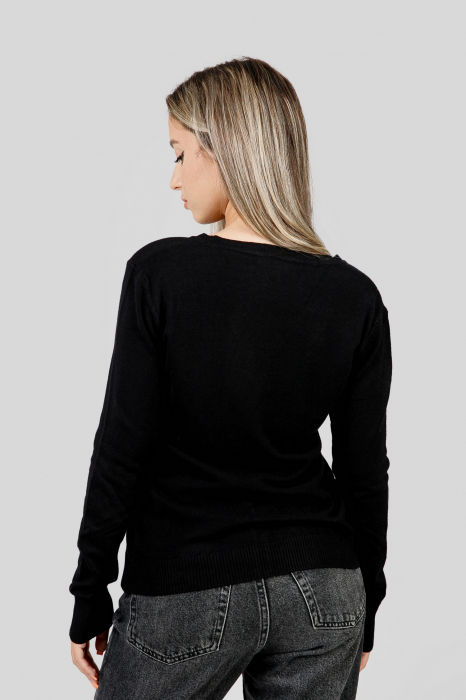 Pulover clasic negru cu nasturi [3]