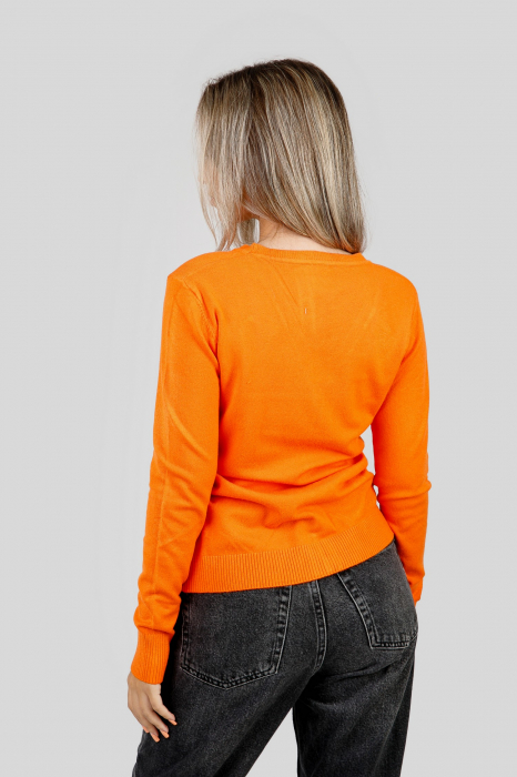Pulover clasic orange cu nasturi [3]