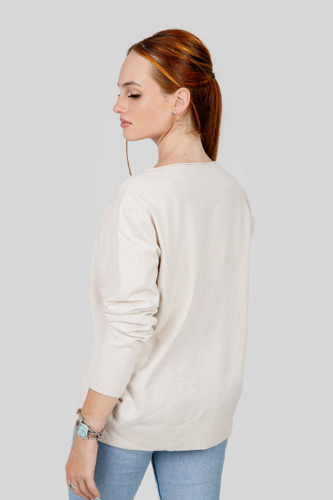 Pulover crem cu fir stralucitor [3]