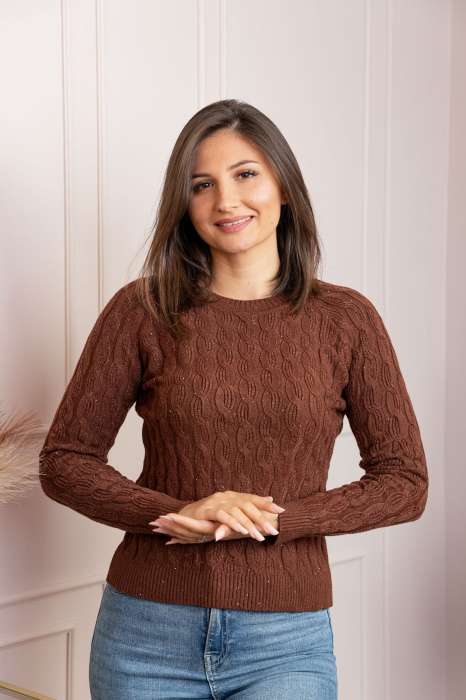 Pulover dama maro cu casmir si paiete Lorna [3]