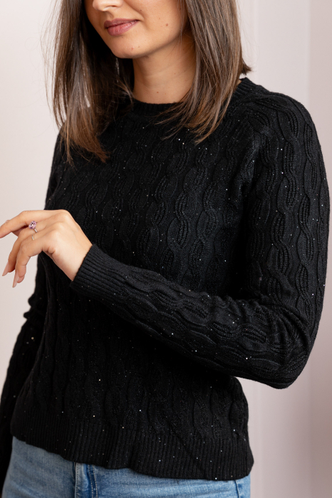 Pulover dama negru cu casmir si paiete Lorna [2]