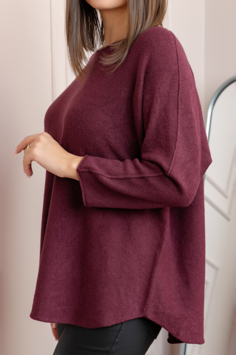 Pulover lejer Bailey cu maneci fluture - Grena [2]