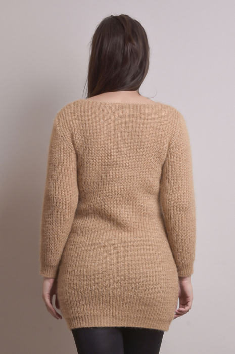 Pulover pufos bej tip rochie [4]