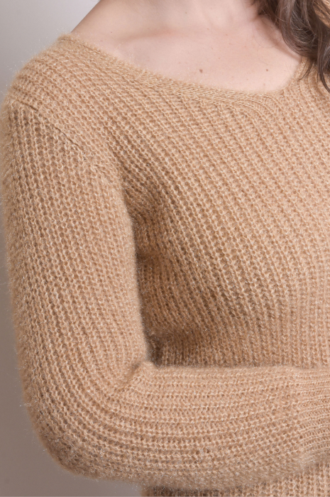 Pulover pufos bej tip rochie [2]