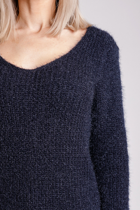 Pulover pufos bleumarin tip rochie [2]