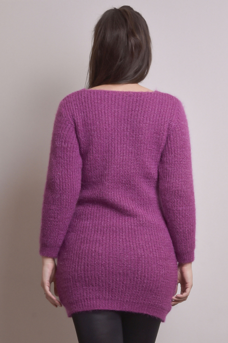 Pulover pufos fuchsia tip rochie [4]