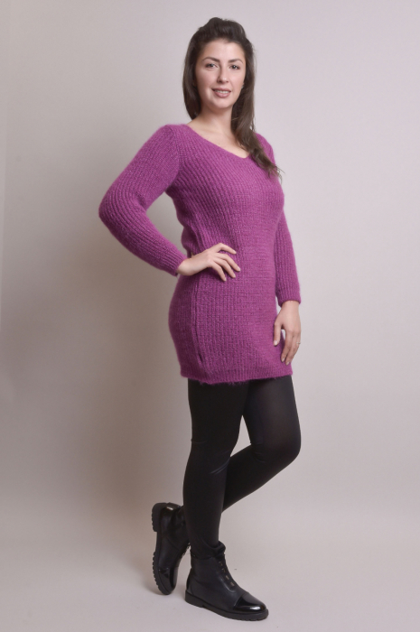 Pulover pufos fuchsia tip rochie [6]