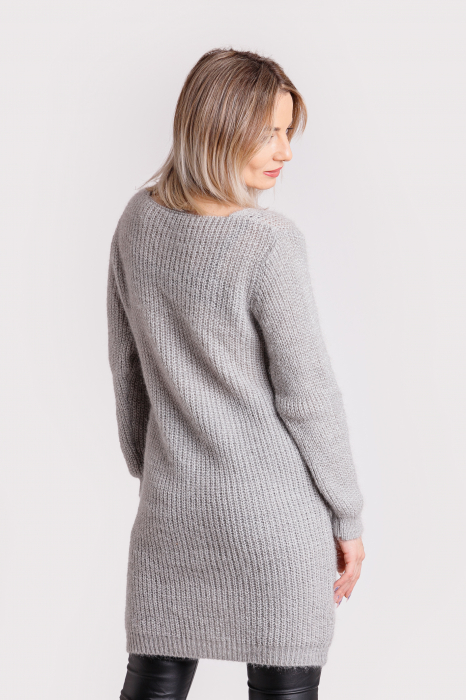 Pulover pufos gri tip rochie [3]