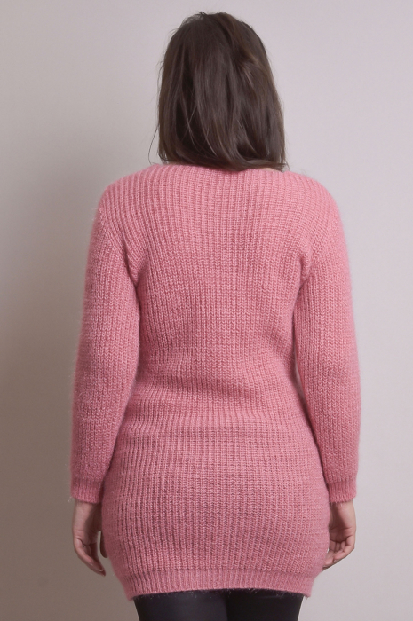 Pulover pufos roz tip rochie [4]