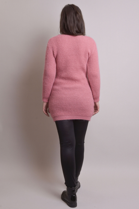 Pulover pufos roz tip rochie [7]