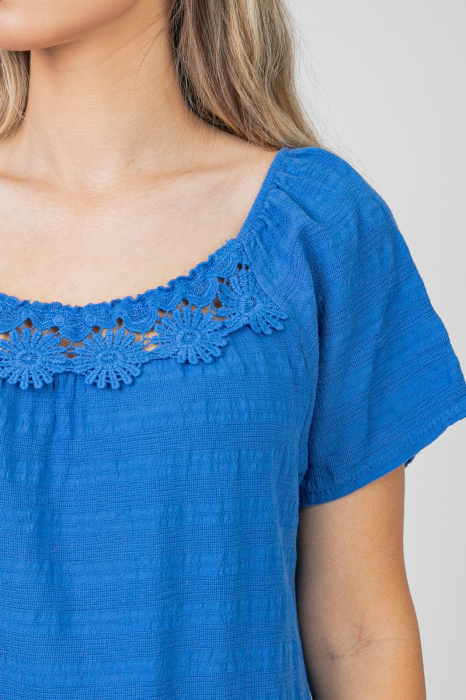 Rochie albastru regal cu aplicatii florale [2]