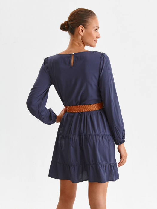 Rochie bleumarin boho chic cu fronseu [5]